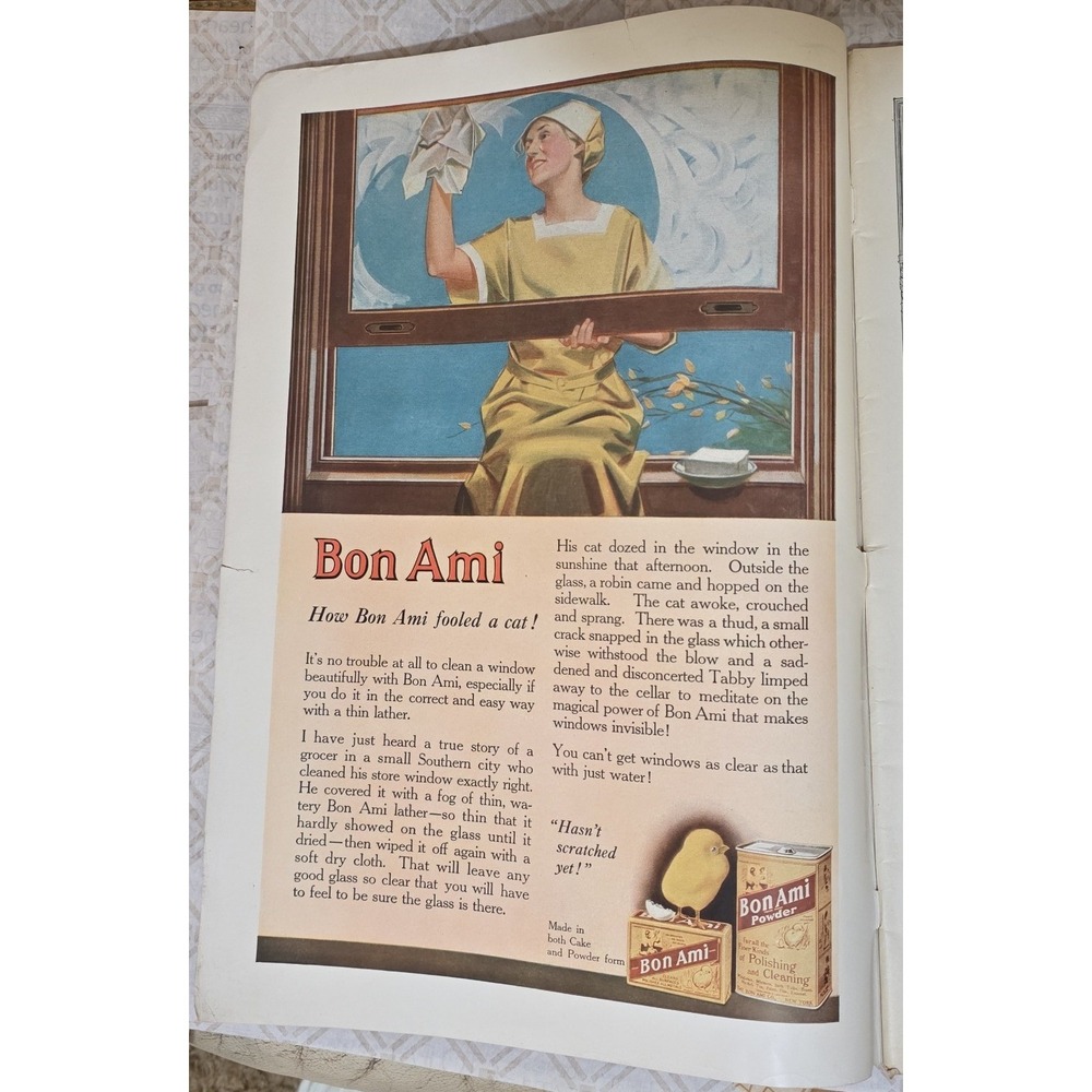 1916 & 1939 Bon Ami Cake / powder Original Print Advertisements Window Cleaner